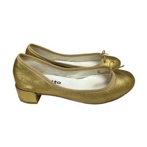 Repetto Paris Gold Ballet Flats with Small Heel